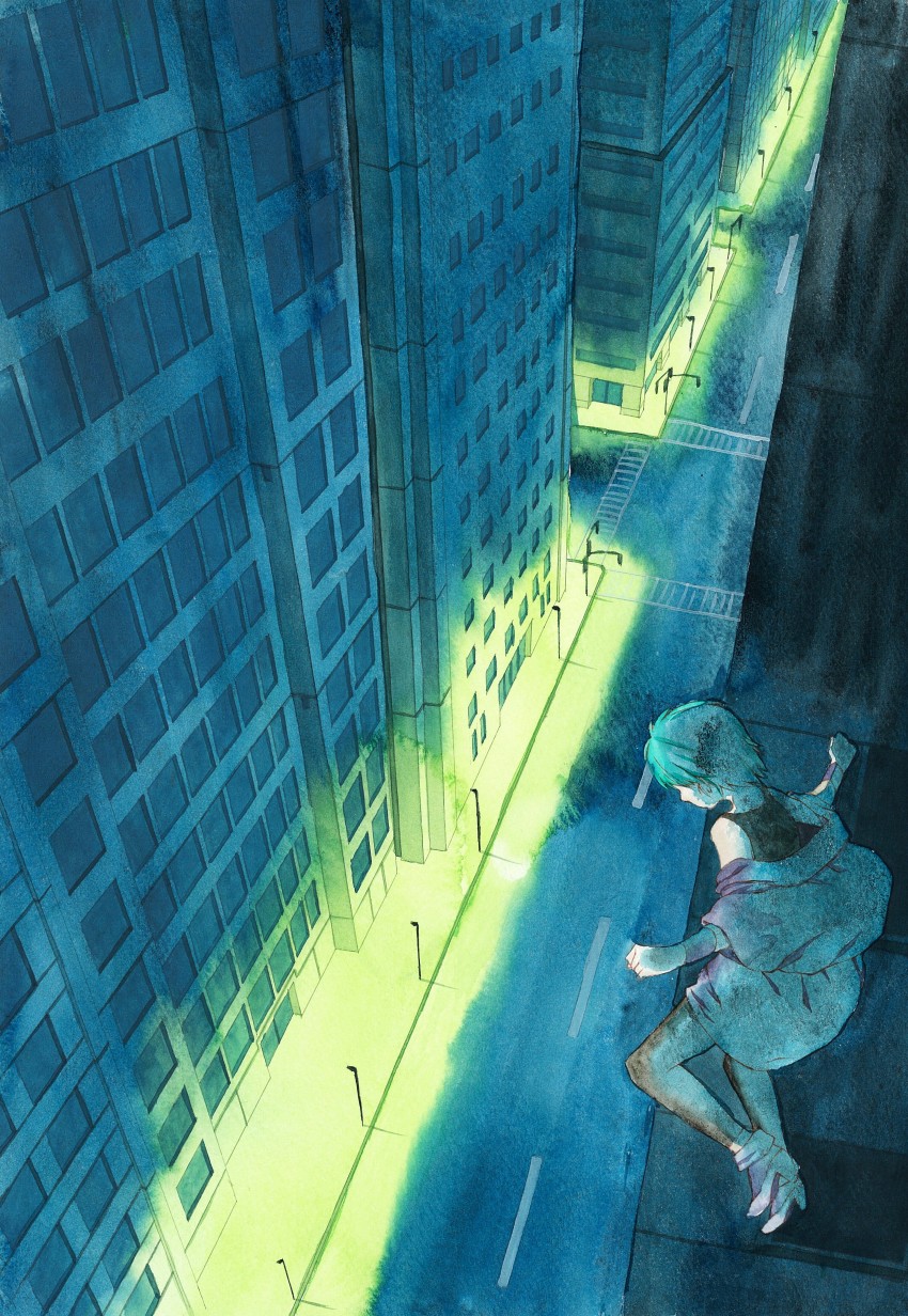 absurdres, city, eisuke_(gobangai_hole_boys), female_focus, four_murasame, gundam, highres, lamppost