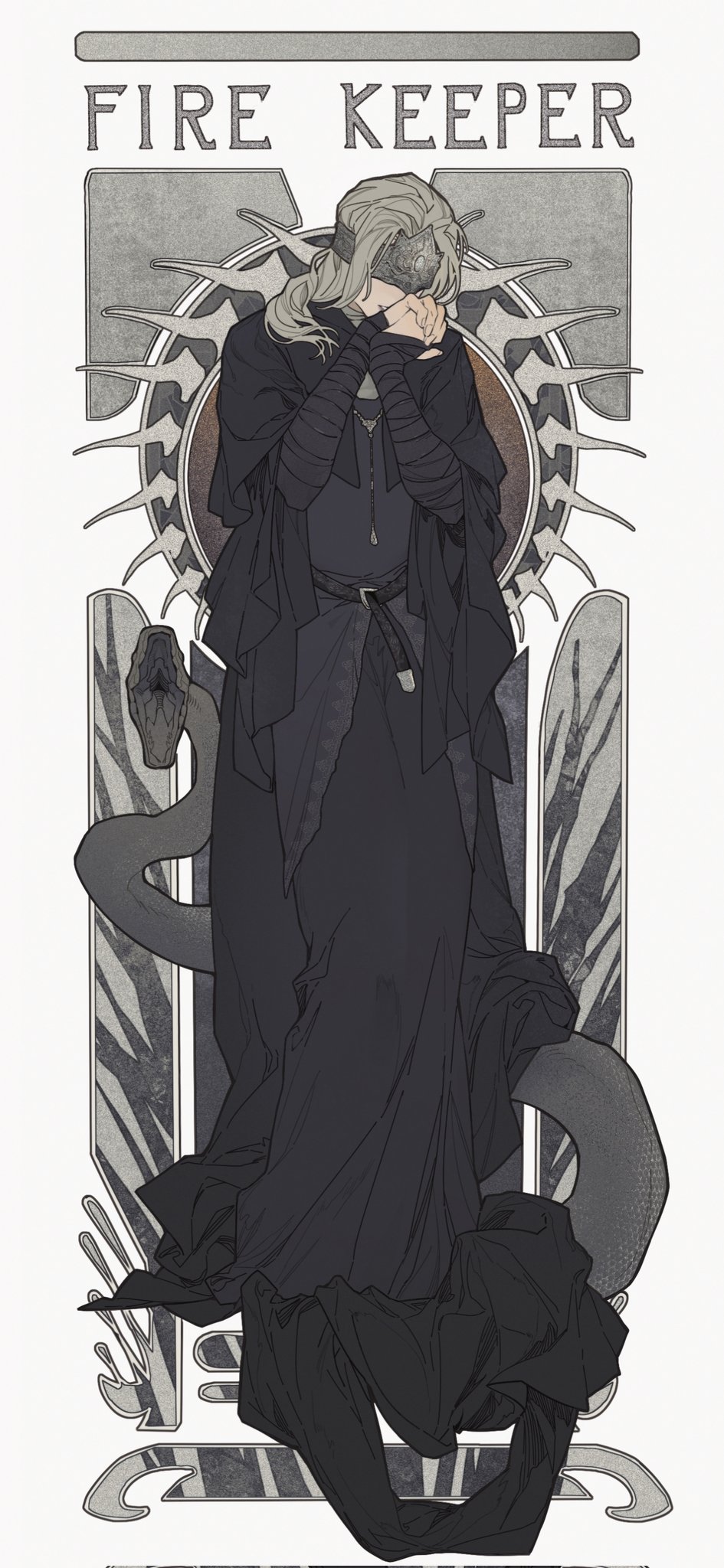 1girl, armor, blindfold, blindfold_mask, blonde_hair, breasts, cape, capelet