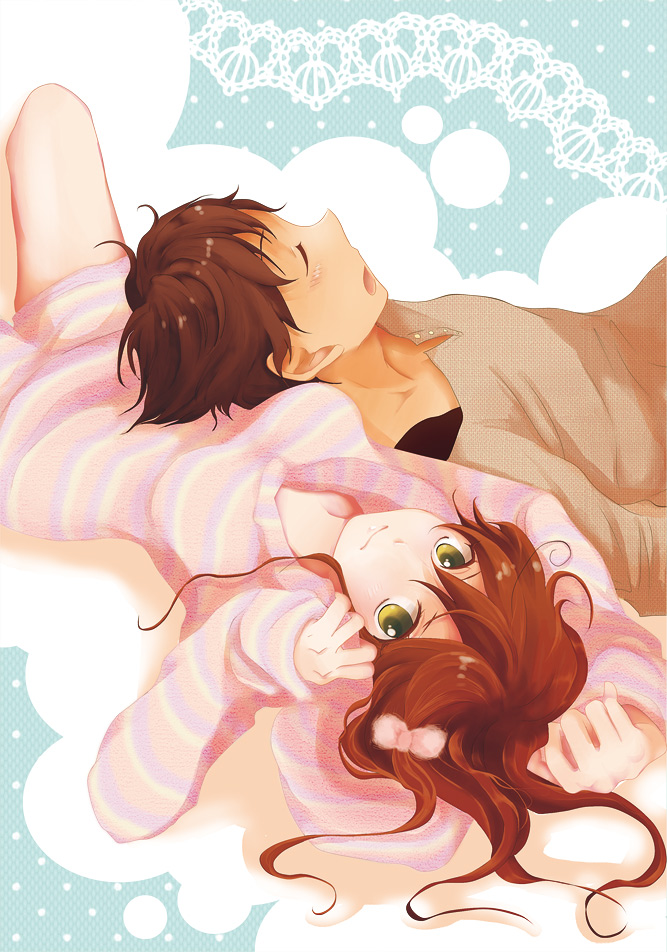 1boy, 1girl, ahoge, alternate_costume, axis_powers_hetalia, bad_id, bad_pixiv_id, blush