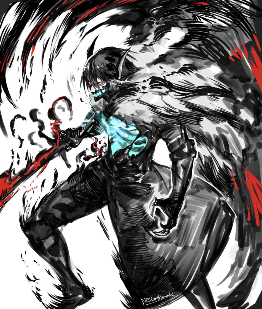 1boy, armor, blue_hair, cape, claws, fire_emblem, fire_emblem_heroes, gauntlets