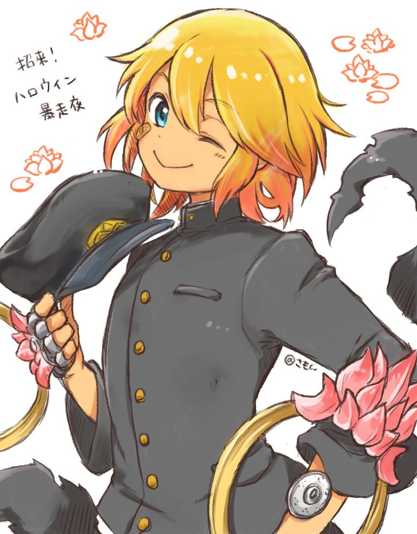 1other, artist_name, bandaid, bandaid_on_cheek, bandaid_on_face, blonde_hair, blue_eyes, closed_mouth