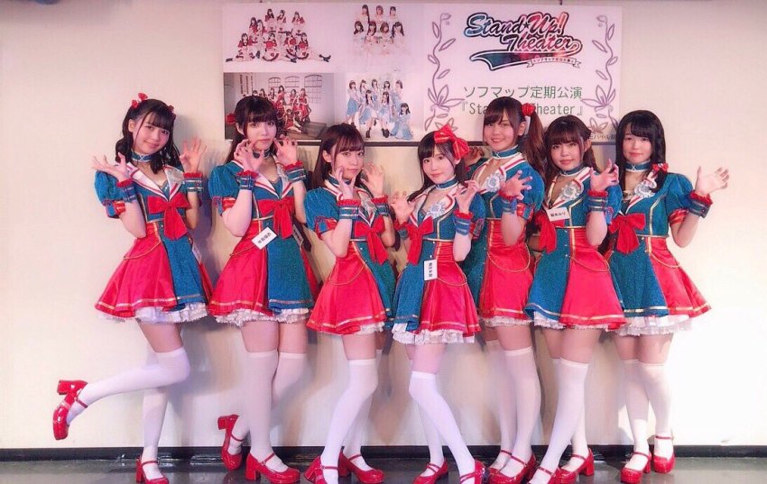 6+girls, bow, dress, ishitobi_erika, kariya_miki, kiryu_akane, konno_yuzuki, multiple_girls, photo_(medium), purelymonster, red_bow, socks, tomizawa_eri, two-tone_dress, white_socks, yanagi_miri, yoshizaki_miyu