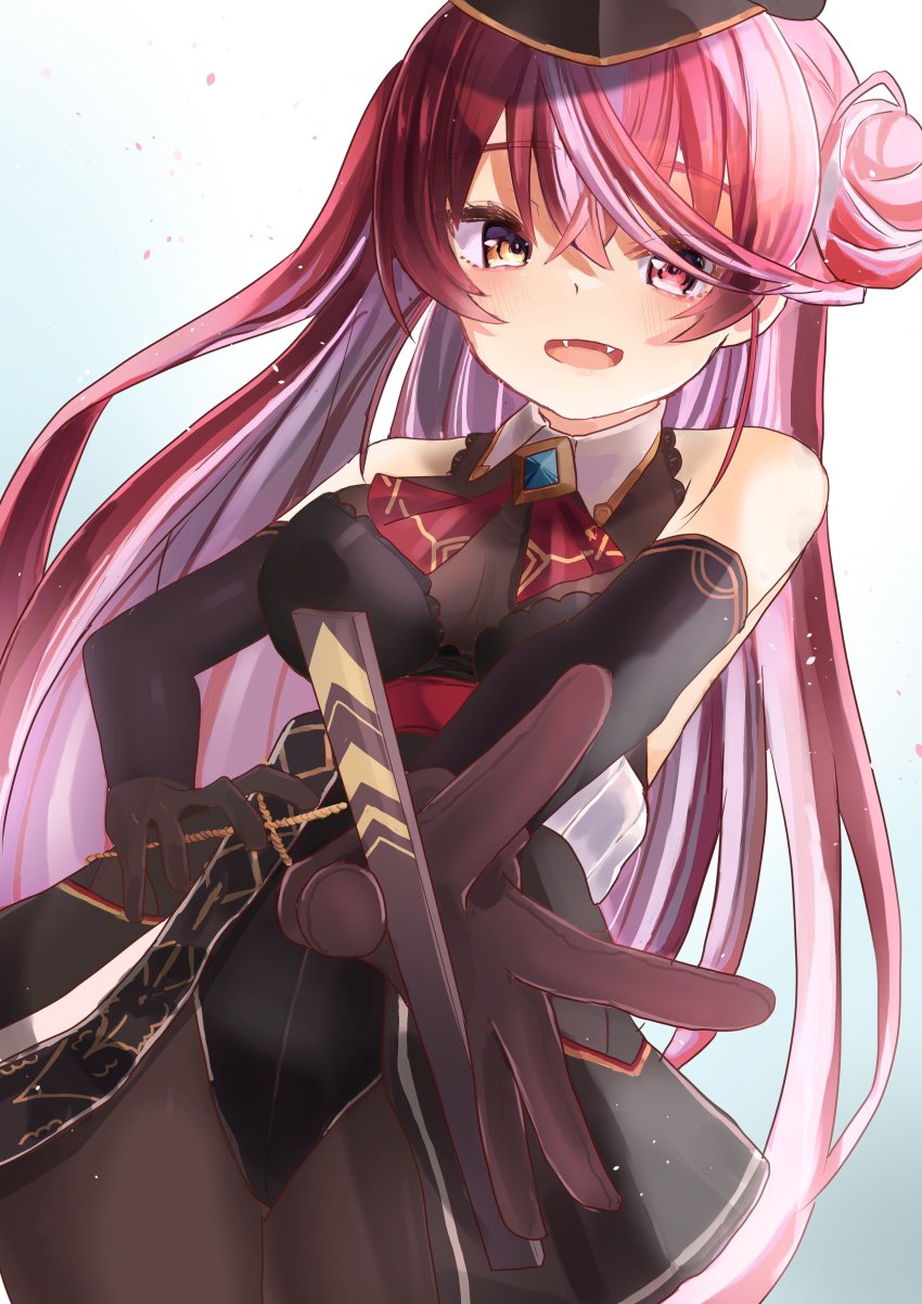 1girl, absurdres, bare_shoulders, black_gloves, black_leotard, blush, bodystocking, breasts