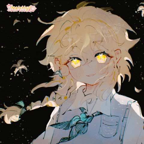 aether_(genshin_impact), animated, animated_gif, azhiichigo, blonde_hair, blush, collared_shirt, genshin_impact