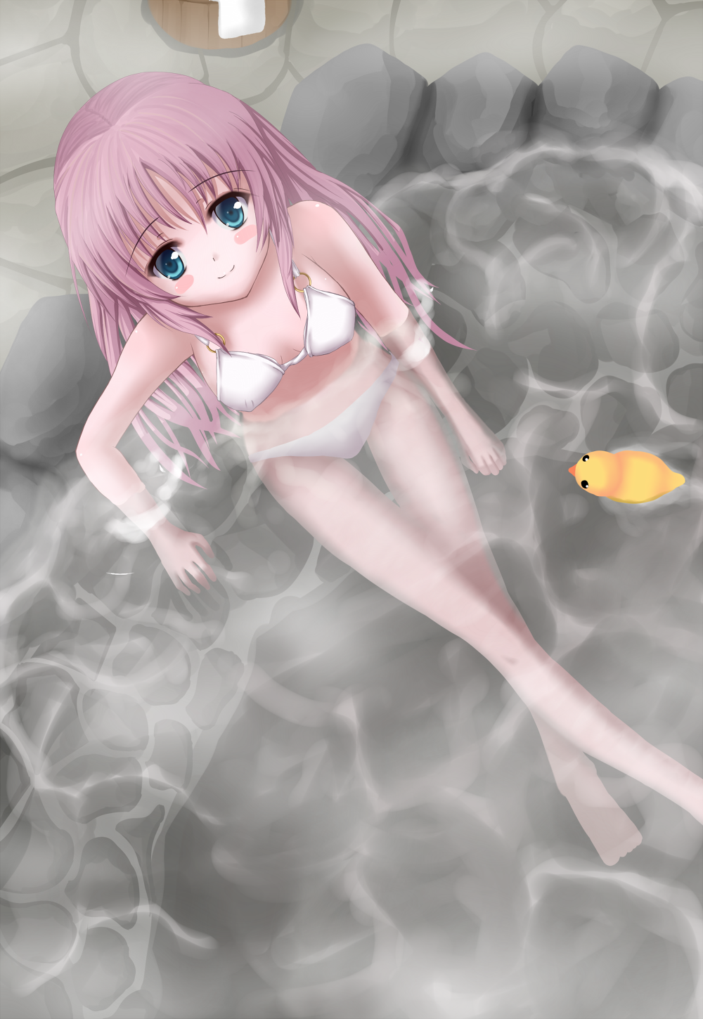 1girl, bikini, blue_eyes, blush_stickers, female_focus, highres, ixen-fei, long_hair