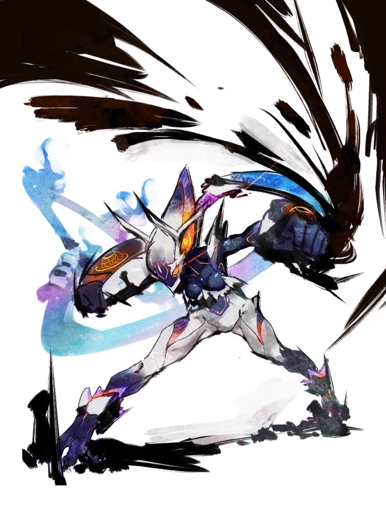 breasts, fighting_stance, full_body, fusion, lanz_(xenoblade), mutomorokoshi, ouroboros_(xenoblade), sena_(ouroboros)_(xenoblade)