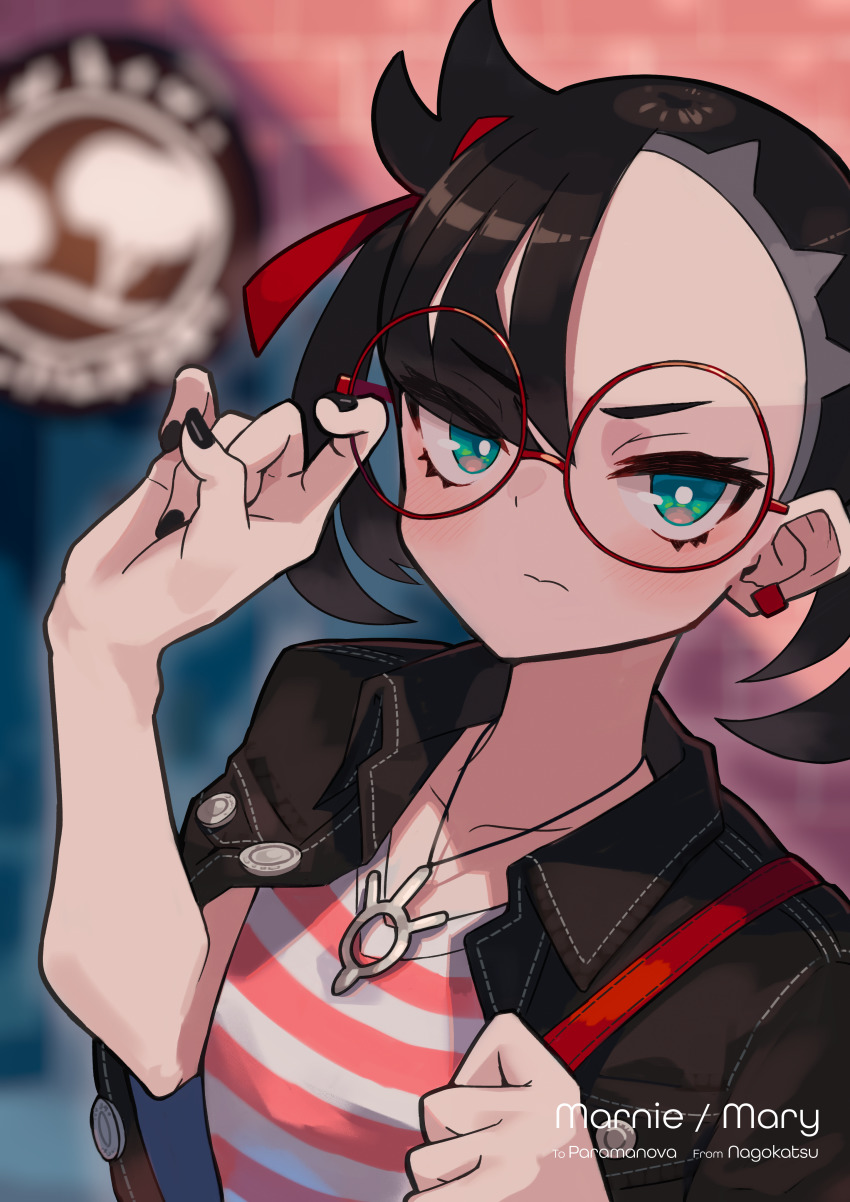 1girl, absurdres, artist_name, asymmetrical_bangs, backpack, bag, bespectacled, black_hair