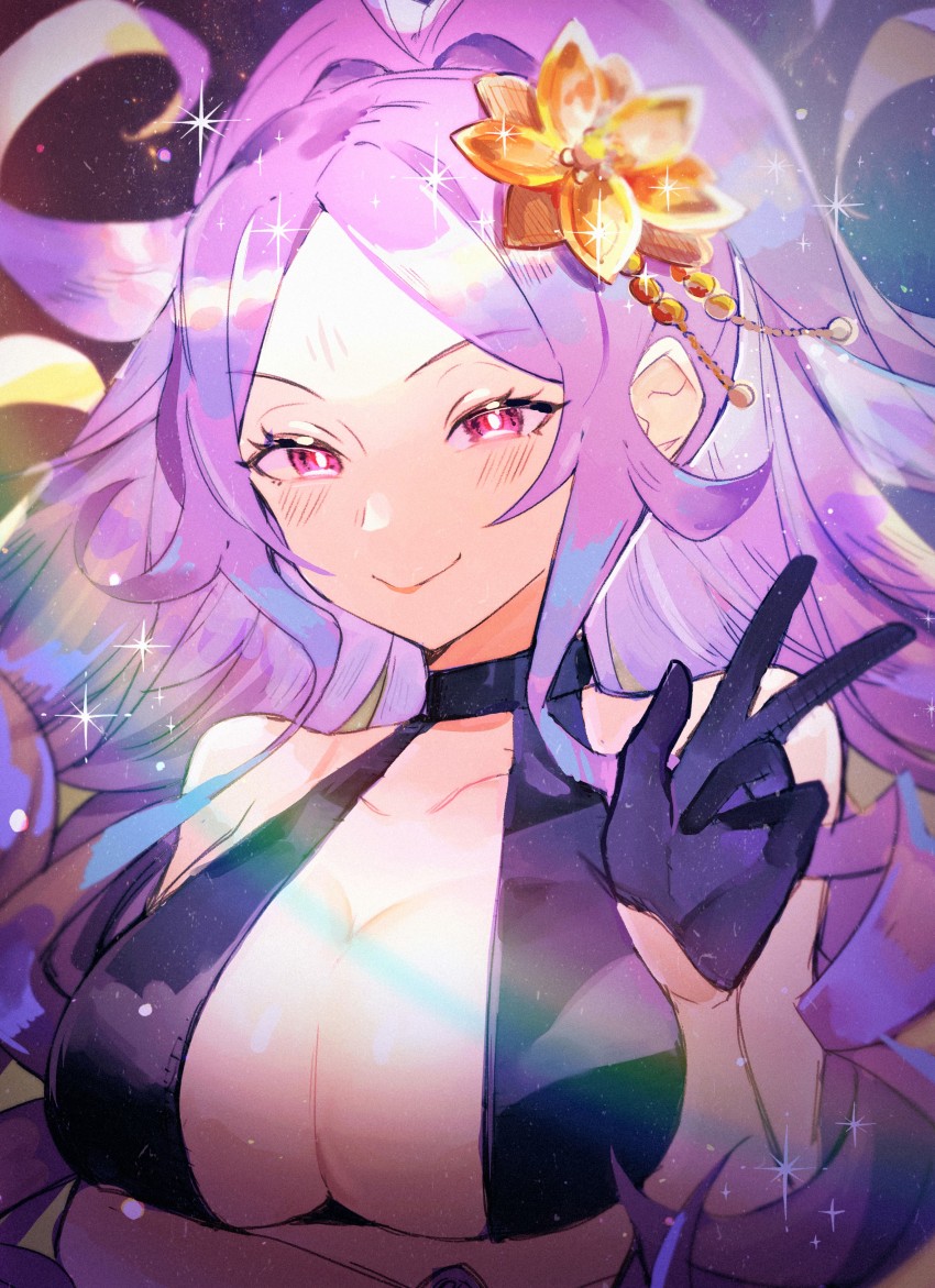 1girl, absurdres, bare_shoulders, bikini, black_bikini, black_cape, black_gloves, breasts