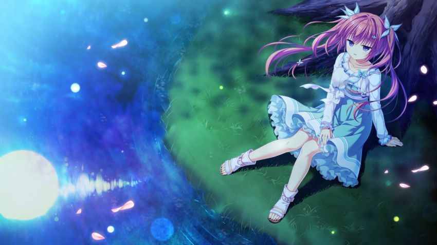 1girl, aqua_skirt, collarbone, da_capo, da_capo_iv, floating_hair, from_above, full_body