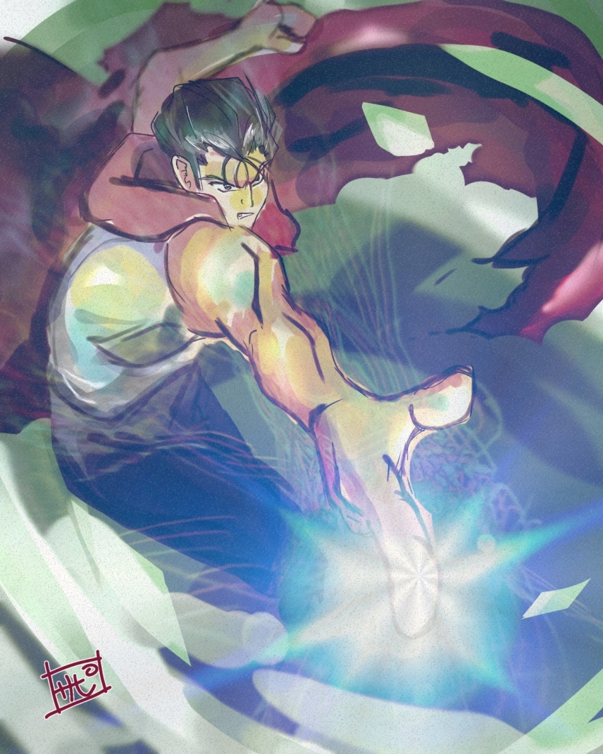 1boy, akira_(manga), black_hair, highres, sasaki_nozomu, shima_tetsuo, urameshi_yuusuke, voice_actor_connection, yuu_yuu_hakusho