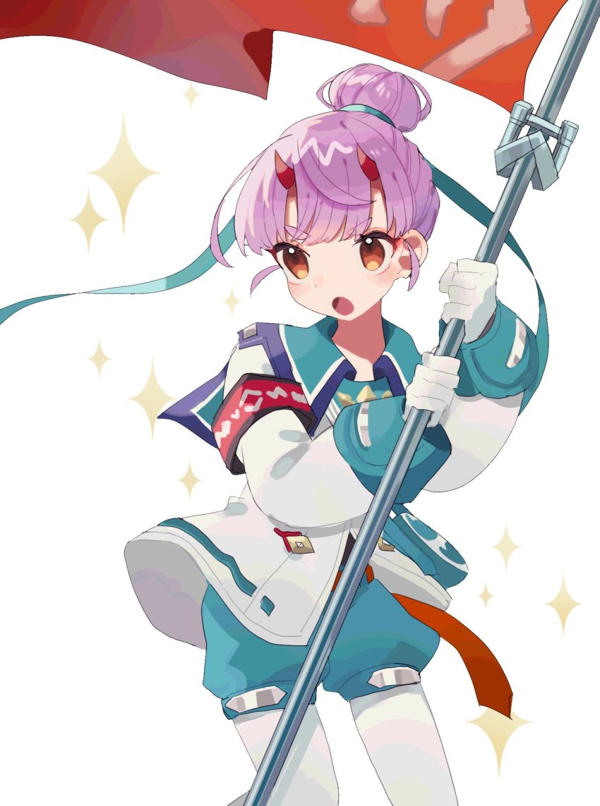 1girl, cheese_dakke, fiona_(xenoblade), gloves, hair_bun, highres, holding, holding_polearm