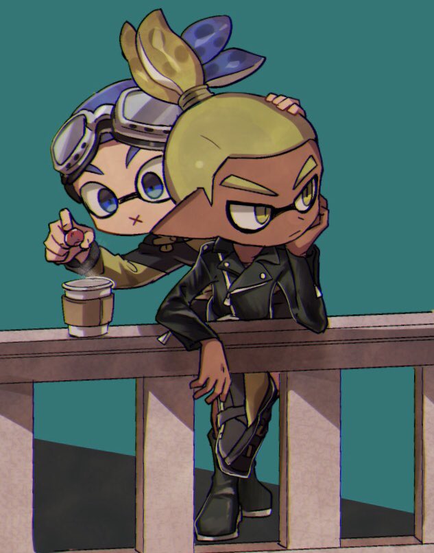 2boys, blue_eyes, crossed_legs, cup, dark-skinned_male, dark_skin, disposable_coffee_cup, disposable_cup