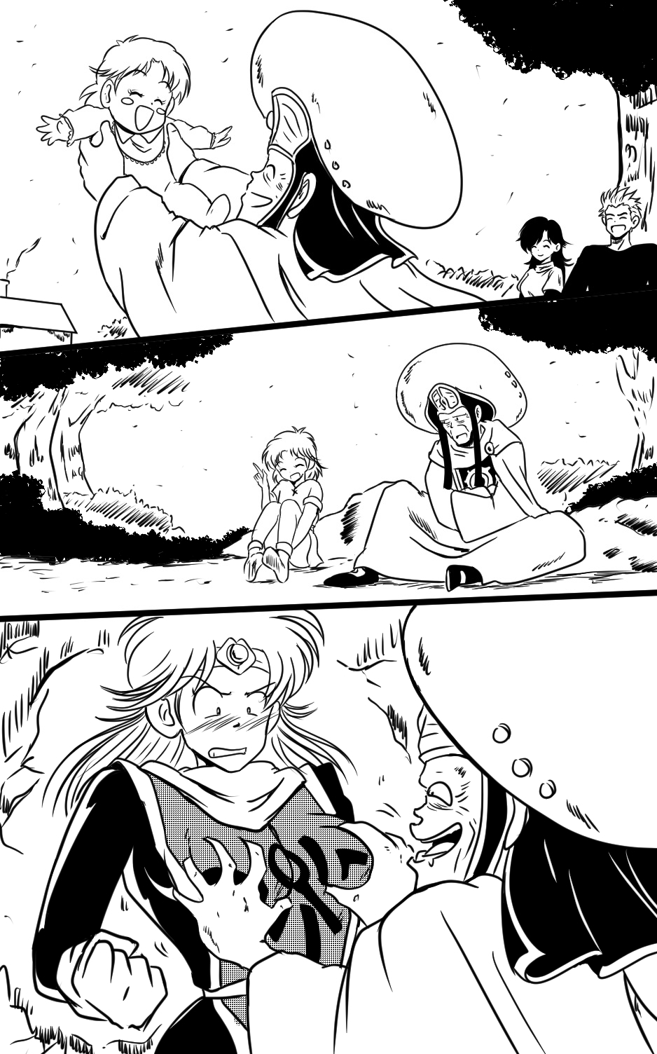 dragon_quest, dragon_quest_dai_no_daibouken, grabbing_boob, groping_breast, highres, maam, matoriv_(dai_no_daibouken), tagme