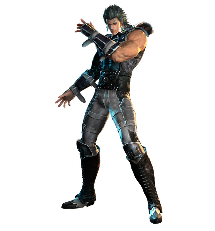 1boy, 3d, armor, boots, full_body, green_hair, hokuto_musou, hokuto_no_ken