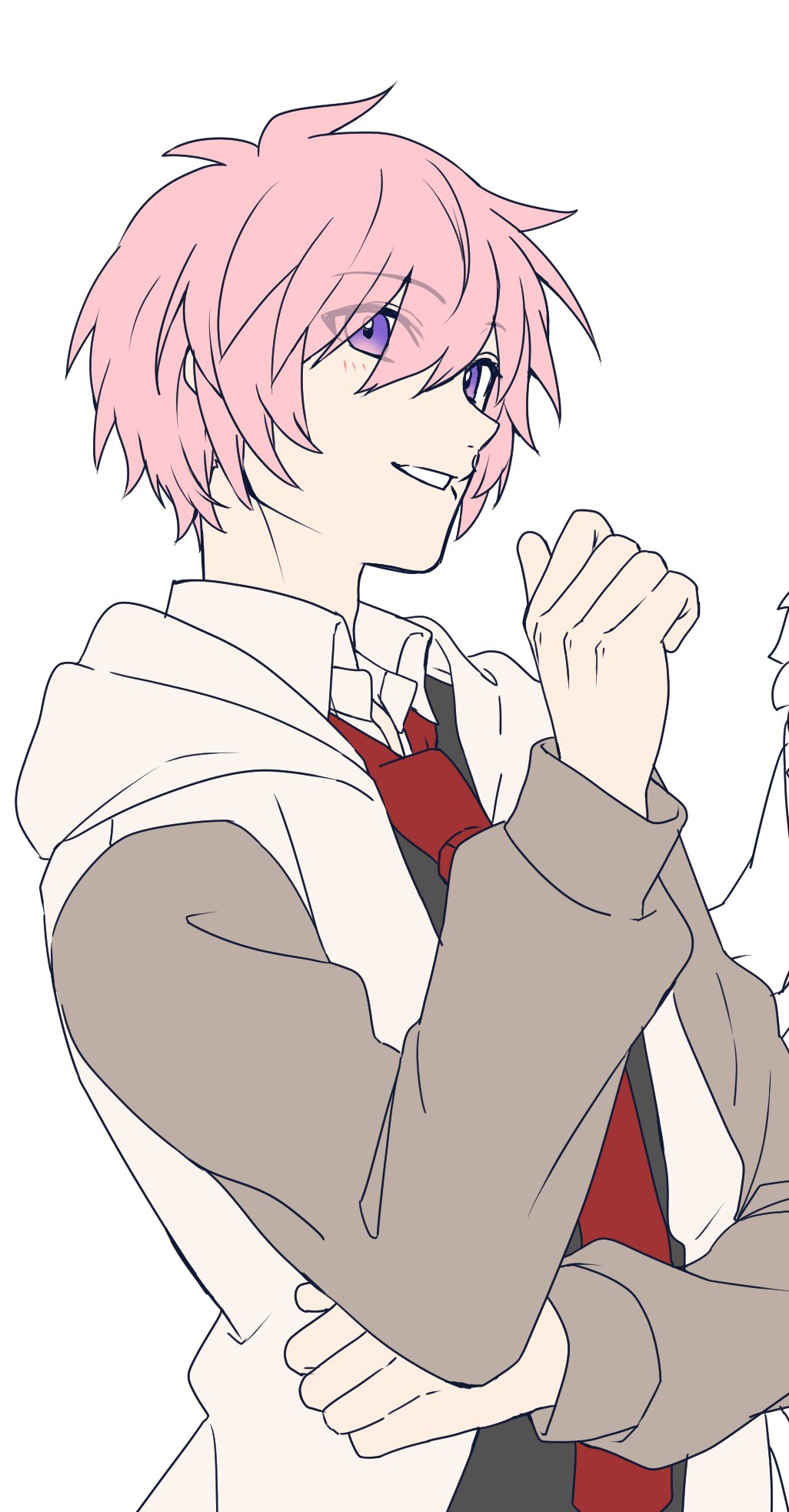 1boy, blush, collared_shirt, commentary_request, fate/grand_order, fate_(series), flat_color, genderswap