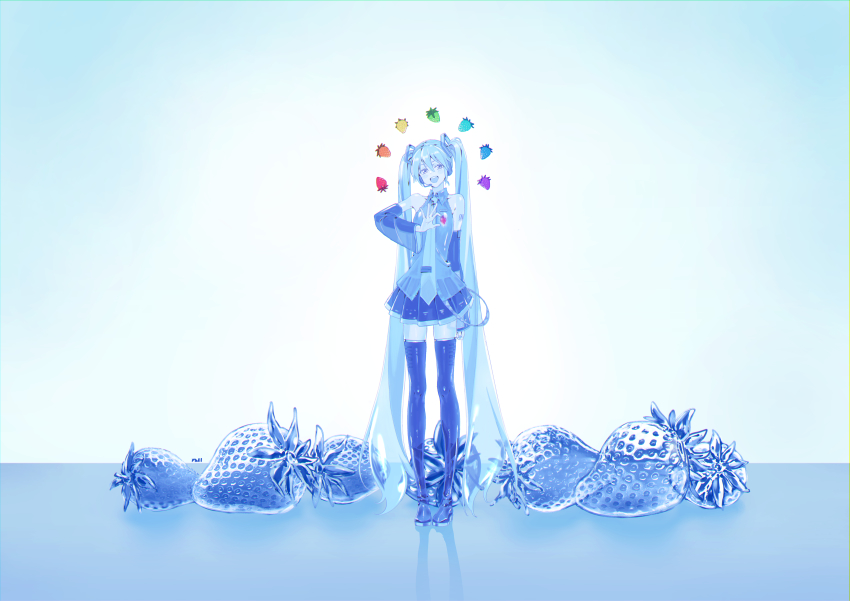 1girl, absurdres, aqua_eyes, aqua_hair, blue_theme, hatsune_miku, highres, kico_(subland), long_hair, solo, twintails, vocaloid