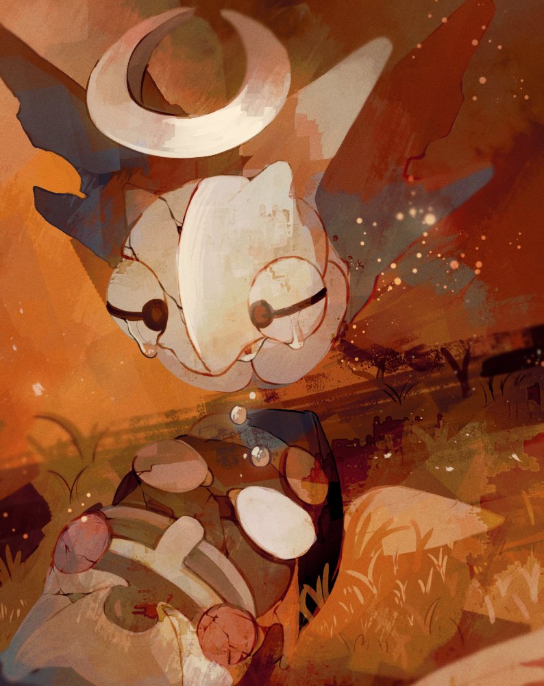 animal_focus, bug, commentary_request, crying, gen_3_pokemon, grass, halo, lil