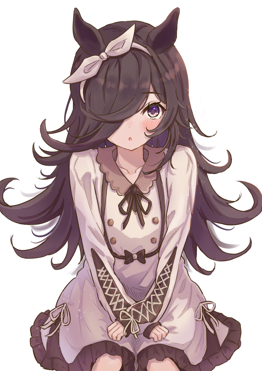 absurdres, alternate_costume, animal_ears, black_hair, blush, breasts, casual, collarbone