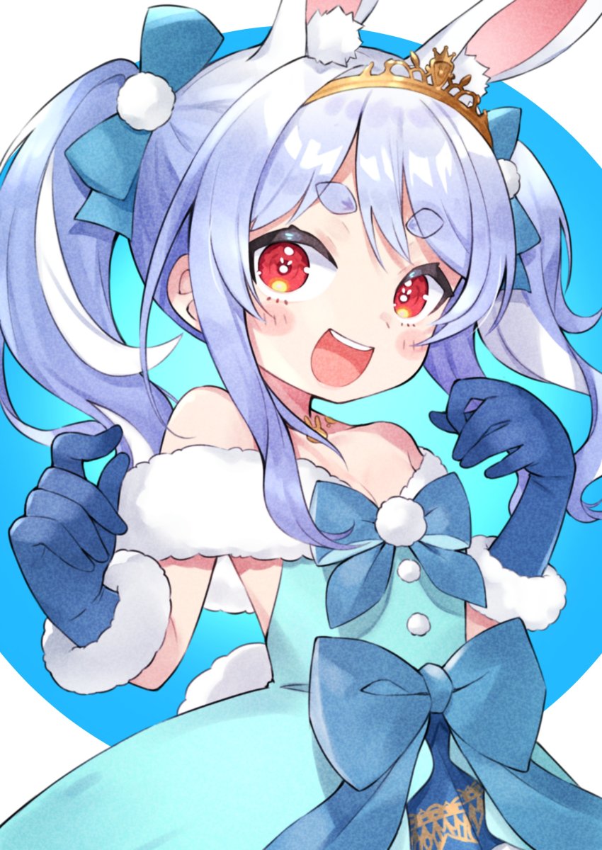 1girl, :d, absurdres, agata_(yfw1110), alternate_costume, alternate_hairstyle, animal_ear_fluff, animal_ears