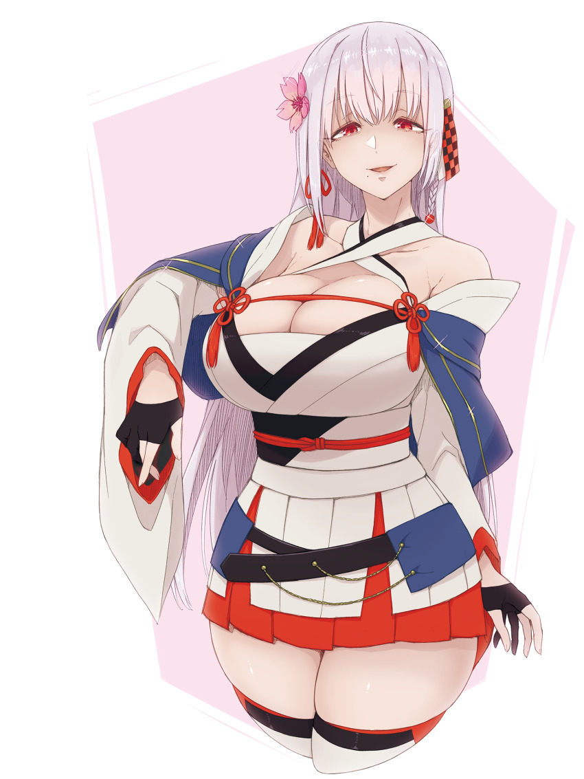 absurdres, arm_at_side, assault_lily, black_gloves, blue_capelet, braid, breasts, capelet