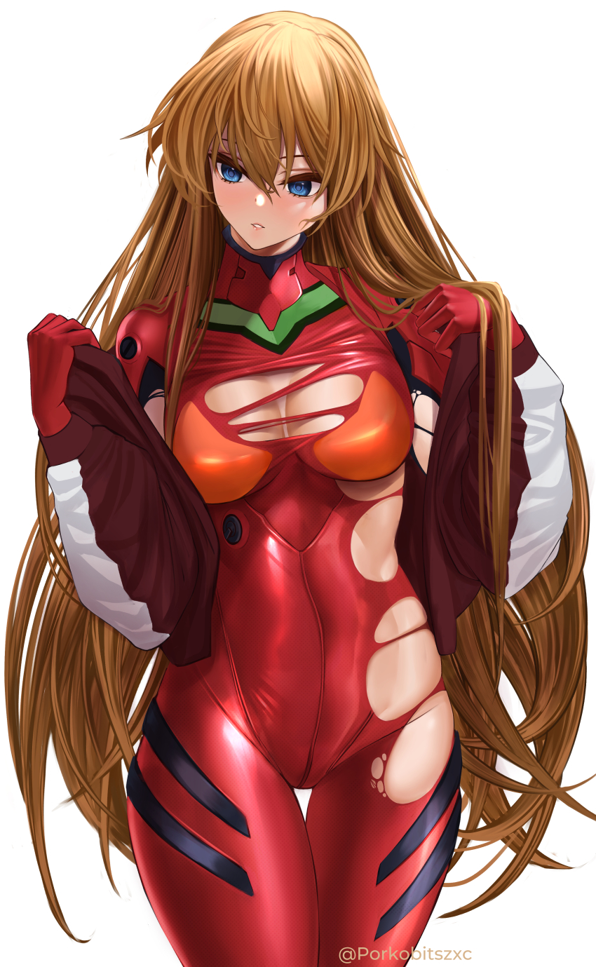 1girl, absurdres, blue_eyes, bodysuit, bracer, breasts, brown_hair, curvy