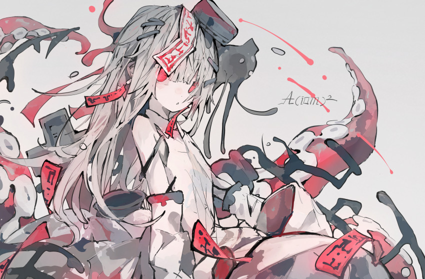 1girl, :o, absurdres, aiamu_iamu, commentary, cross, detached_sleeves, earrings