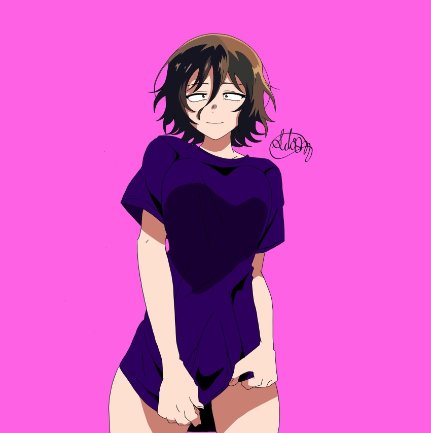 1girl, asai_akira, black_eyes, breasts, collarbone, green_hair, hair_between_eyes, highres