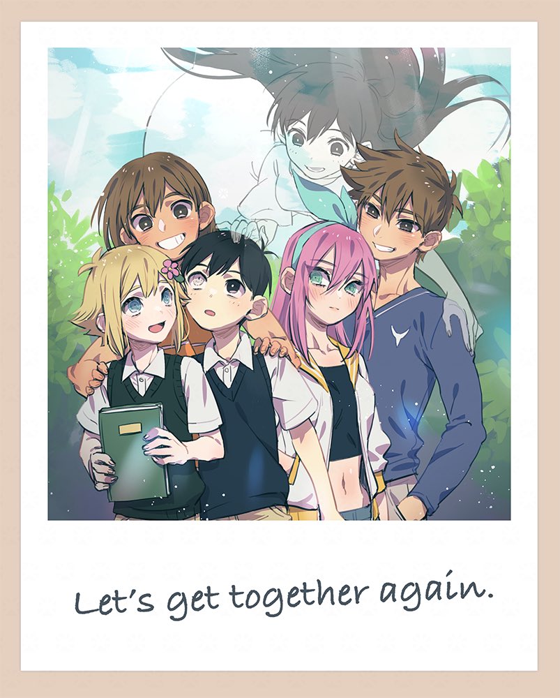 2girls, 4boys, aubrey_(faraway)_(omori), aubrey_(omori), basil_(faraway)_(omori), basil_(omori), black_eyes, black_hair