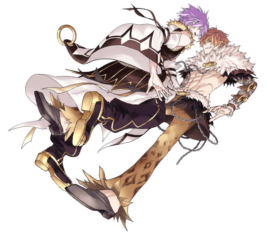 2boys, abs, animal_print, black_coat, black_footwear, black_jacket, black_pants, black_sleeves