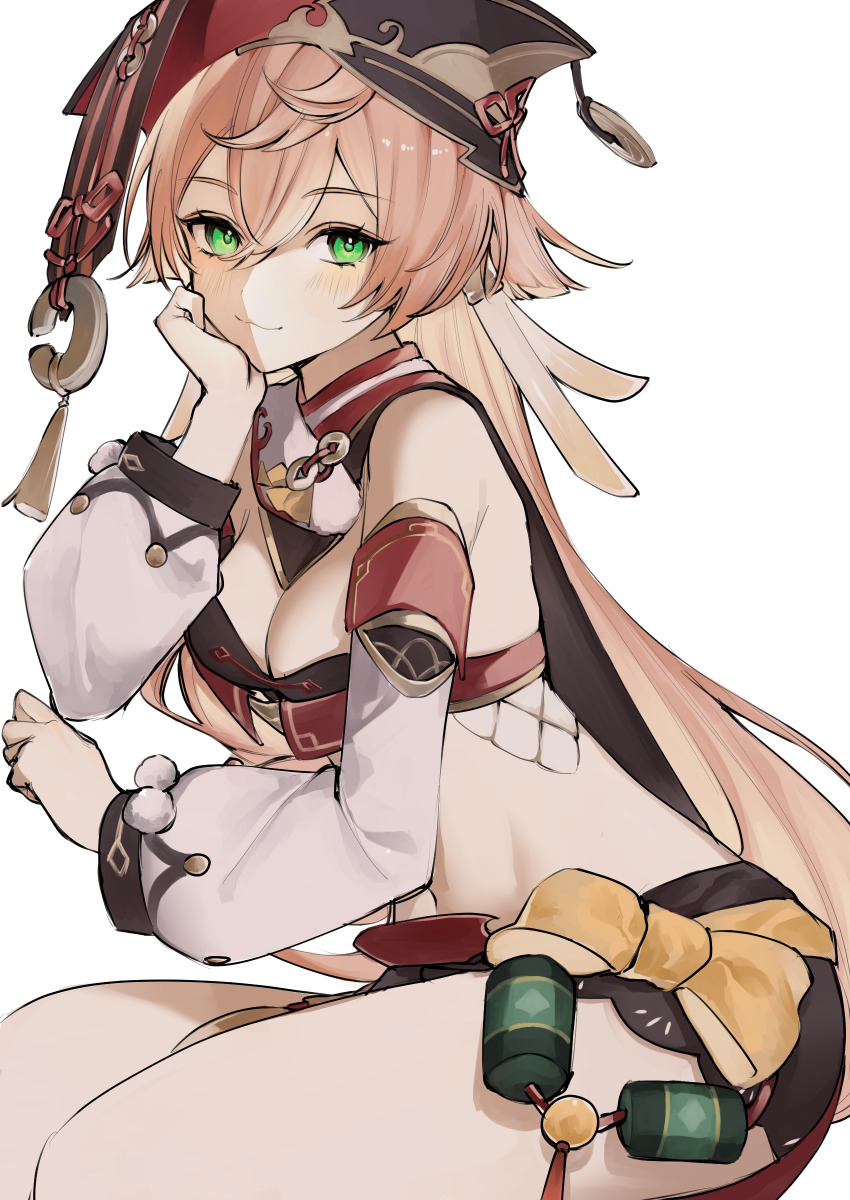 1girl, absurdres, bare_shoulders, black_bra, black_shorts, blush, bra, breasts