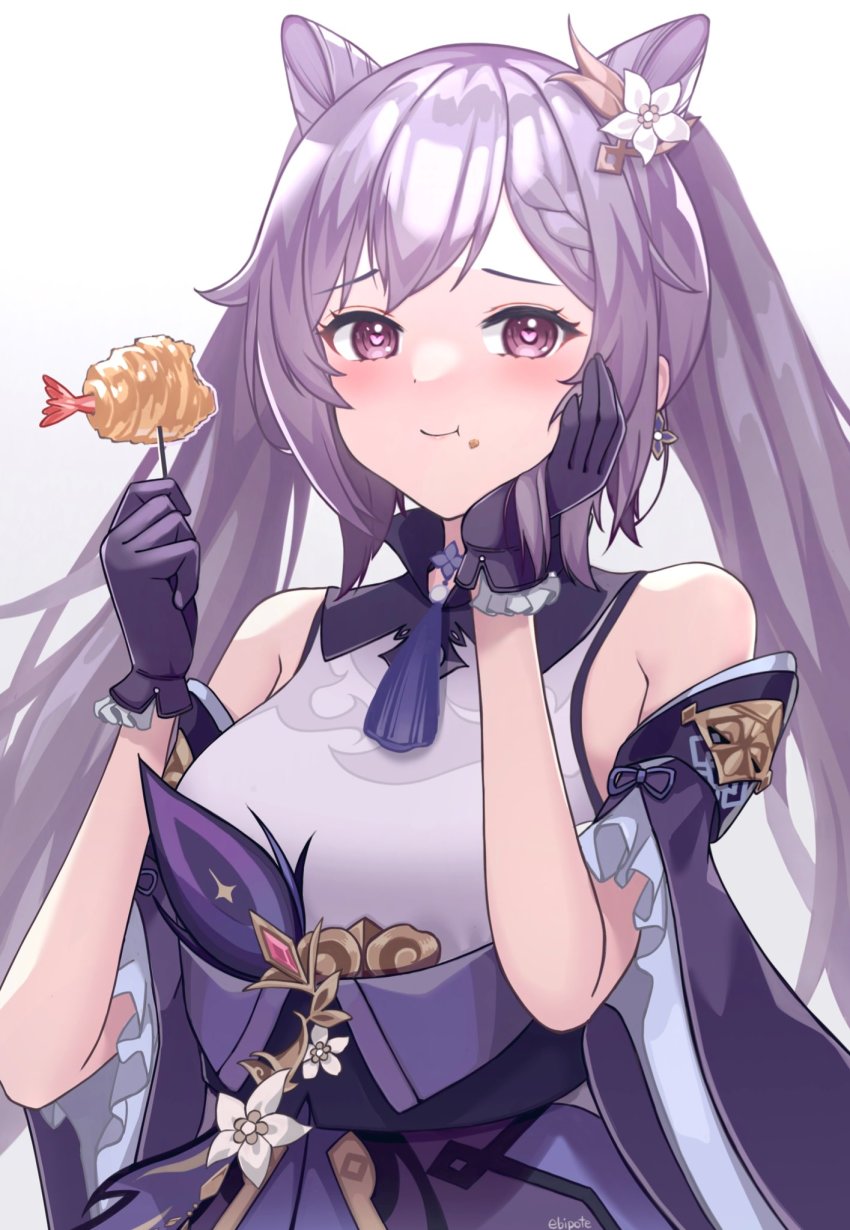 1girl, bare_shoulders, blush, braid, breasts, cone_hair_bun, detached_sleeves, double_bun