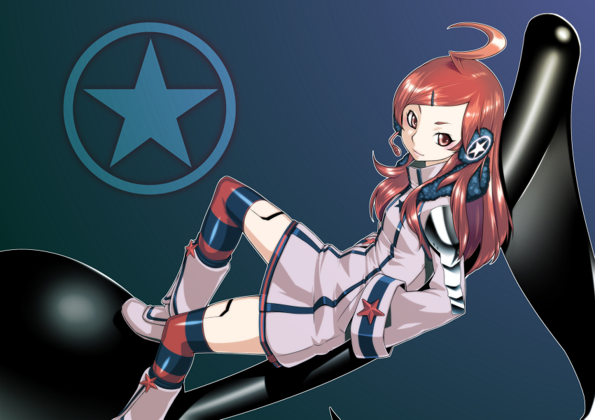 1girl, ahoge, bad_id, bad_pixiv_id, dress, female_focus, hair_ornament, hairclip