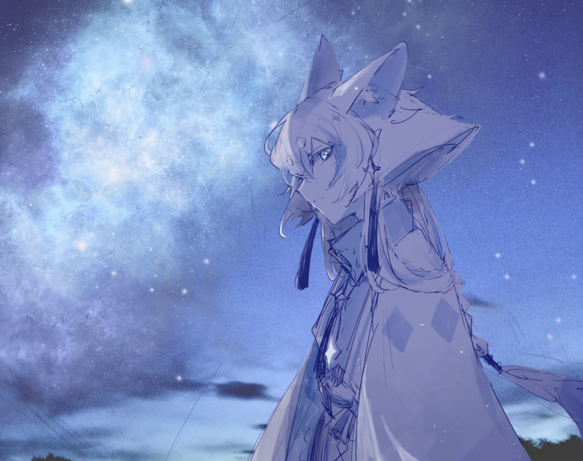 1boy, bishounen, bob_cut, braid, daleth_(sky:_children_of_the_light), earrings, grey_hair, half_updo