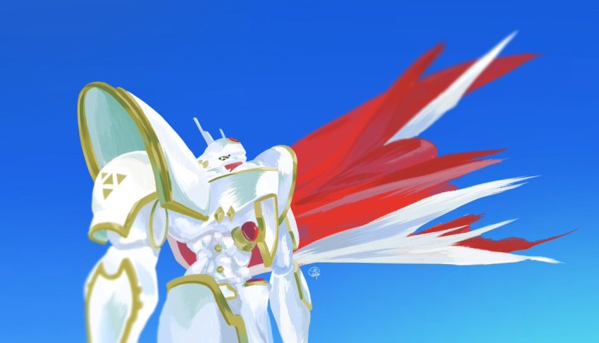 alphamon, alphamon_(battle_park), armor, cape, digimon, digimon_rearise, full_armor, knight