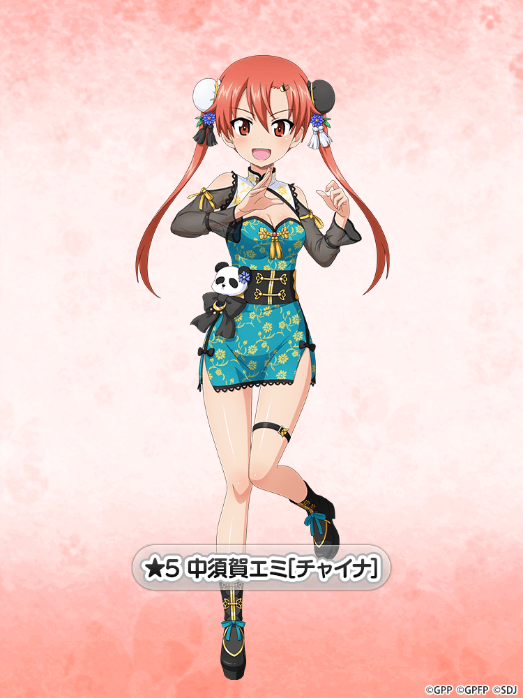 1girl, black_boots, blue_dress, boots, breasts, bun_cover, character_name, china_dress