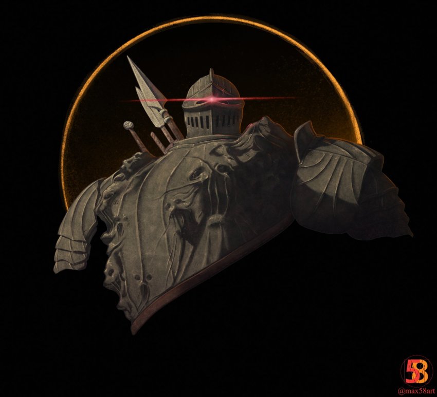 armor, breastplate, dark_souls_(series), dark_souls_ii, full_armor, glowing, glowing_eyes, helmet