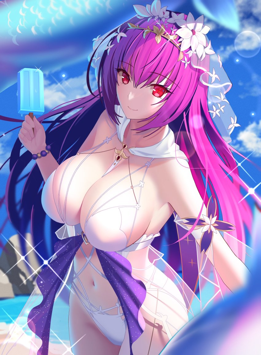 1girl, absurdres, bare_shoulders, bikini, breasts, cleavage, collarbone, fate/grand_order