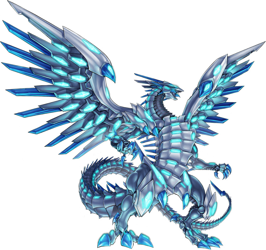 absurdres, blue_eyes, blue_eyes_chaos_max_dragon, claws, dragon, dragon_tail, fangs, full_body, highres, horns, konami, monster, official_art, scales, tail, white_dragon, white_scales, wings, yu-gi-oh!, yu-gi-oh!_master_duel