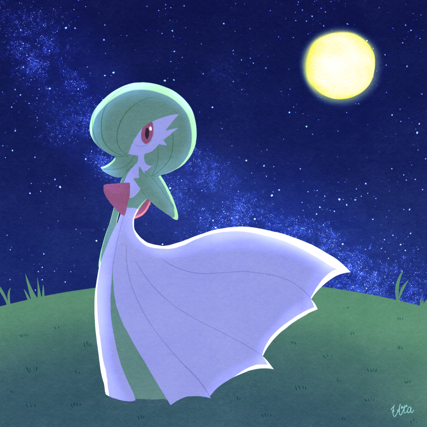 1girl, arm_at_side, artist_name, backlighting, blue_sky, bob_cut, colored_skin, female_focus