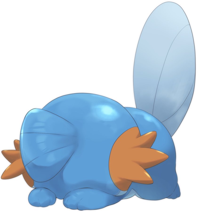 animal_focus, full_body, gen_3_pokemon, head_down, highres, hotarubi_(bugkhdu), lying, mudkip