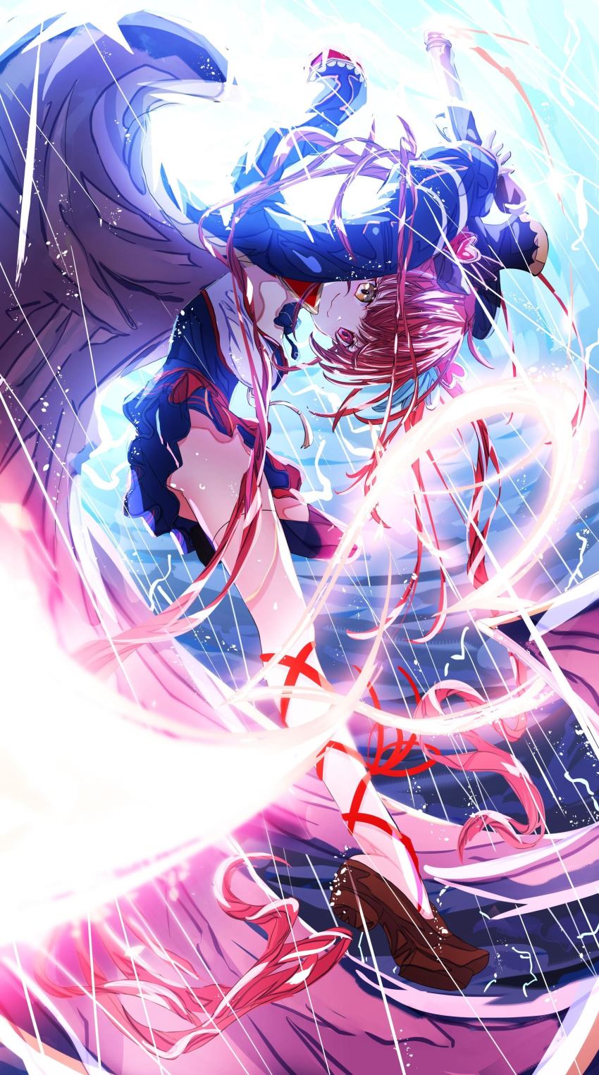 1girl, :3, absurdres, from_below, heterochromia, highres, hololive, houshou_marine