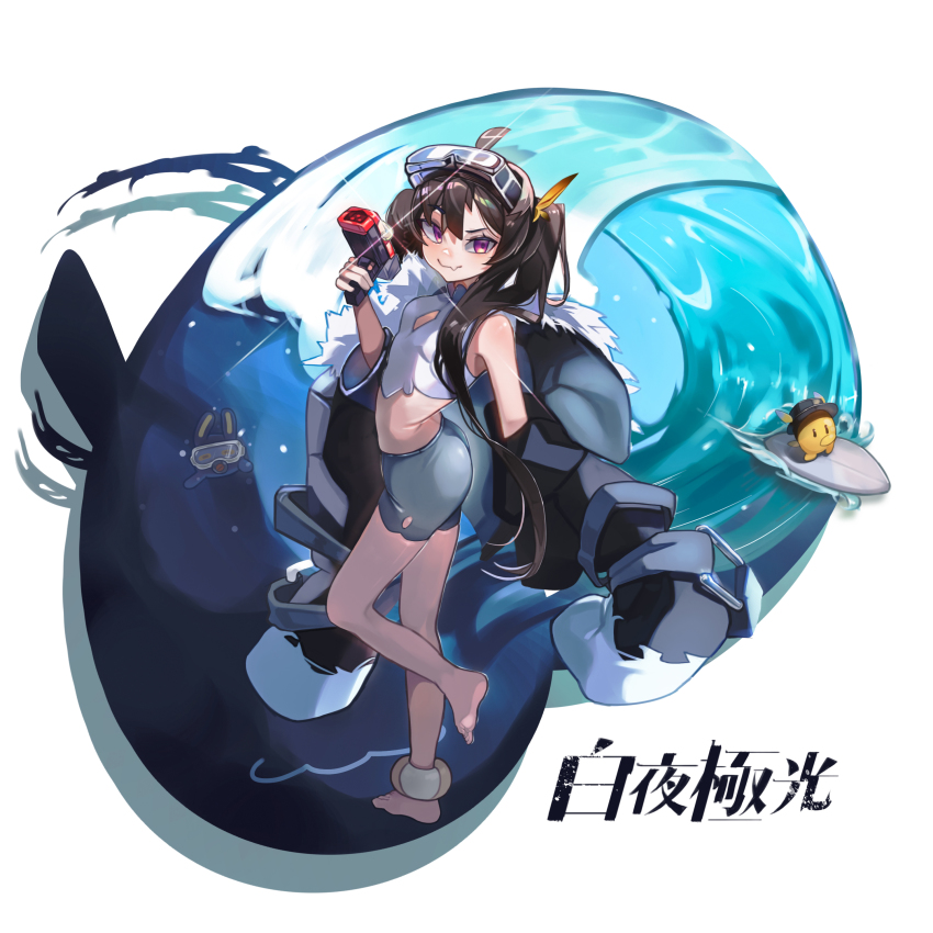 1girl, 2ho, absurdres, alchemy_stars, alternate_costume, anklet, barefoot, black_coat