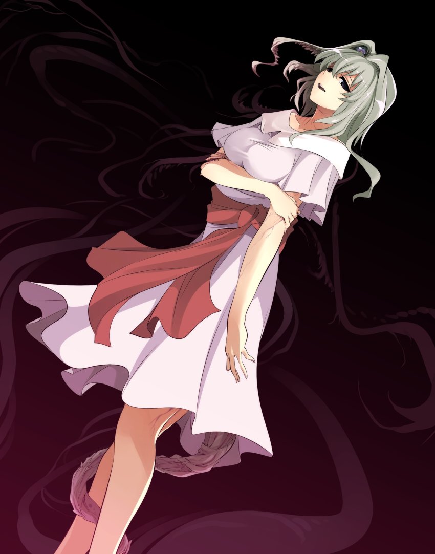 1girl, absurdly_long_hair, absurdres, arthropod_girl, black_background, bow, devil's_hand_(ishiyumi), disguise