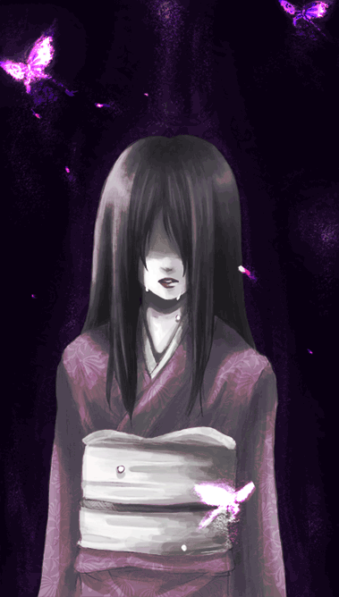 1girl, bad_id, bad_pixiv_id, black_hair, bug, butterfly, fatal_frame, fatal_frame_ii:_crimson_butterfly