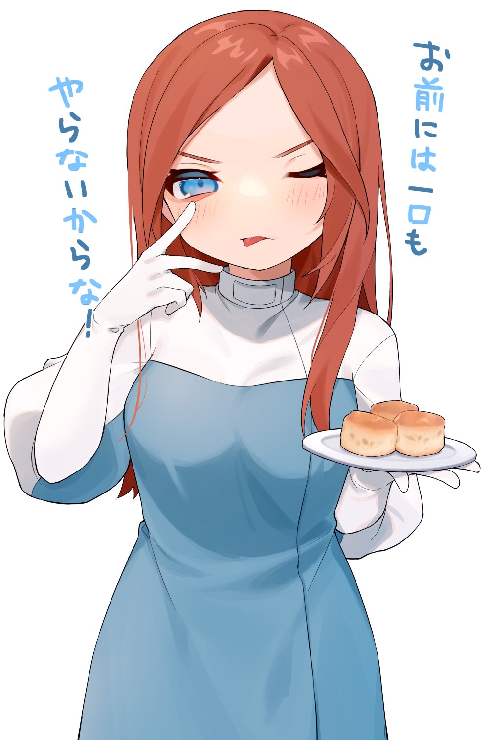 1girl, ;p, apex_legends, ashleigh_reid, biscuit_(bread), blue_eyes, blush, commentary_request