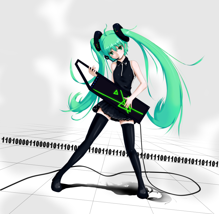 1girl, ahoge, ano_gakki, bad_id, bad_pixiv_id, binary, female_focus, green_eyes