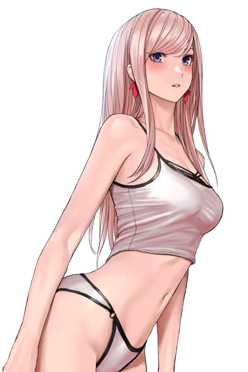 1girl, alternate_costume, applekun, bad_id, bad_twitter_id, bare_shoulders, blue_eyes, blush