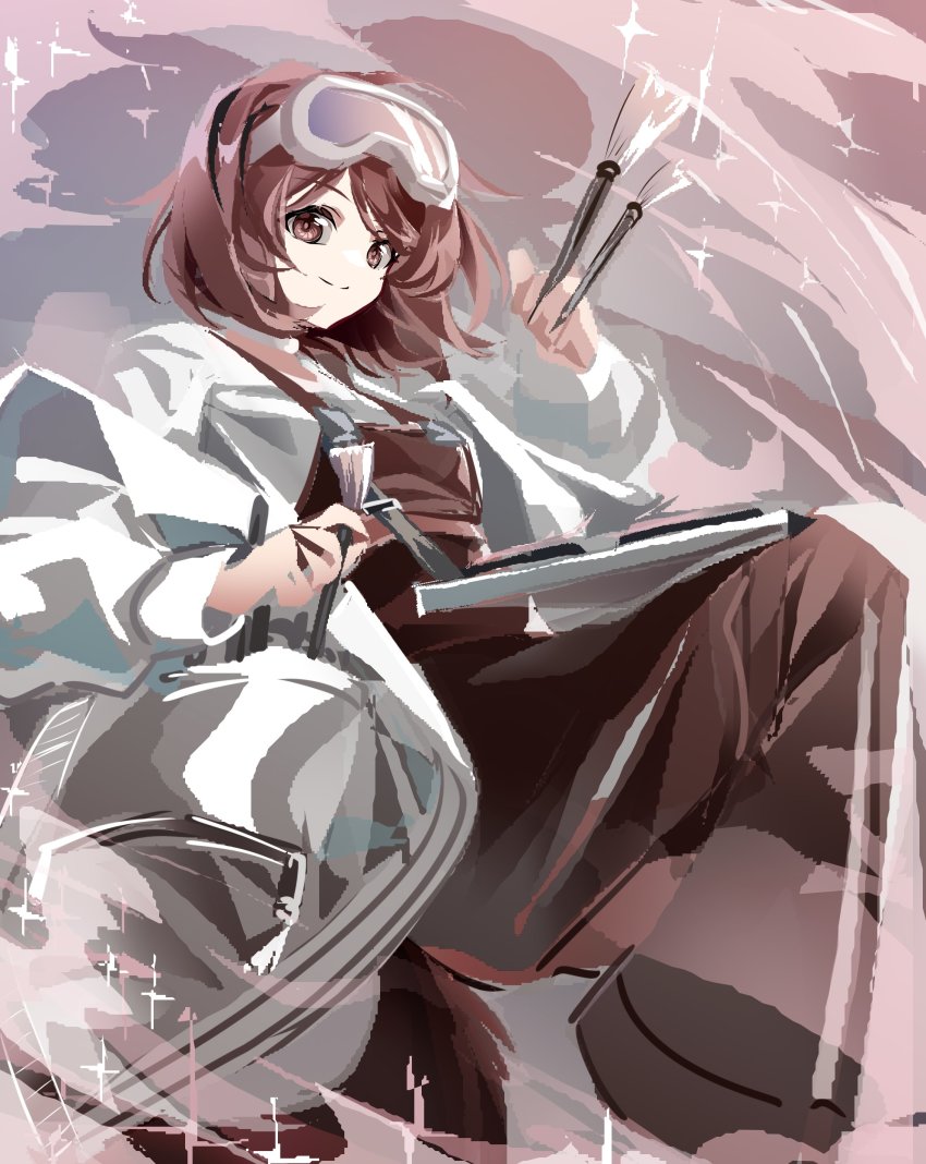 1girl, absurdres, brown_eyes, brown_hair, closed_mouth, feimao_(angelcat), goggles, highres