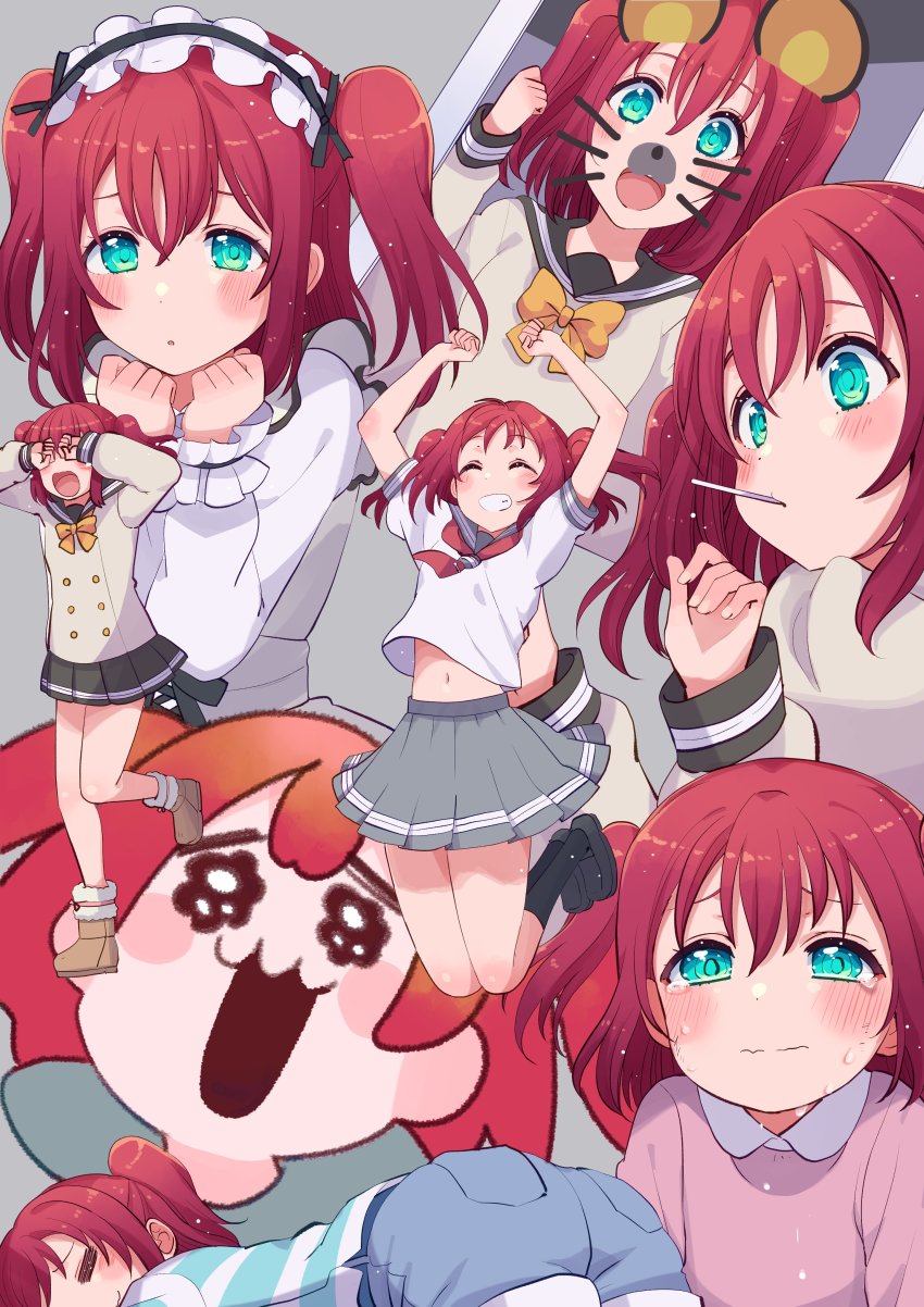 1girl, absurdres, animal_nose, artist_request, cotton_candy_ei-ei-oh!, cream_(nipakupa), female_focus, grey_background