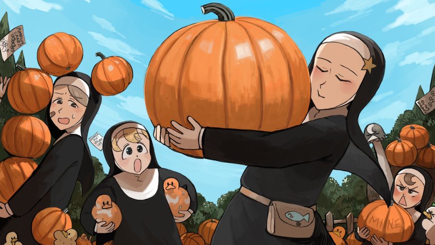 >_<, 5girls, :o, :t, animal, animal_on_arm, animal_on_shoulder, ball